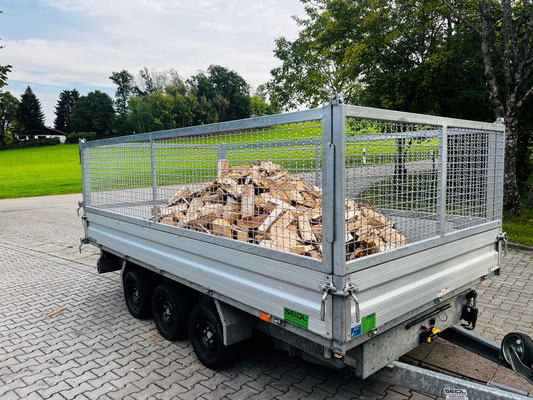 Mietanhänger mit Brennholz